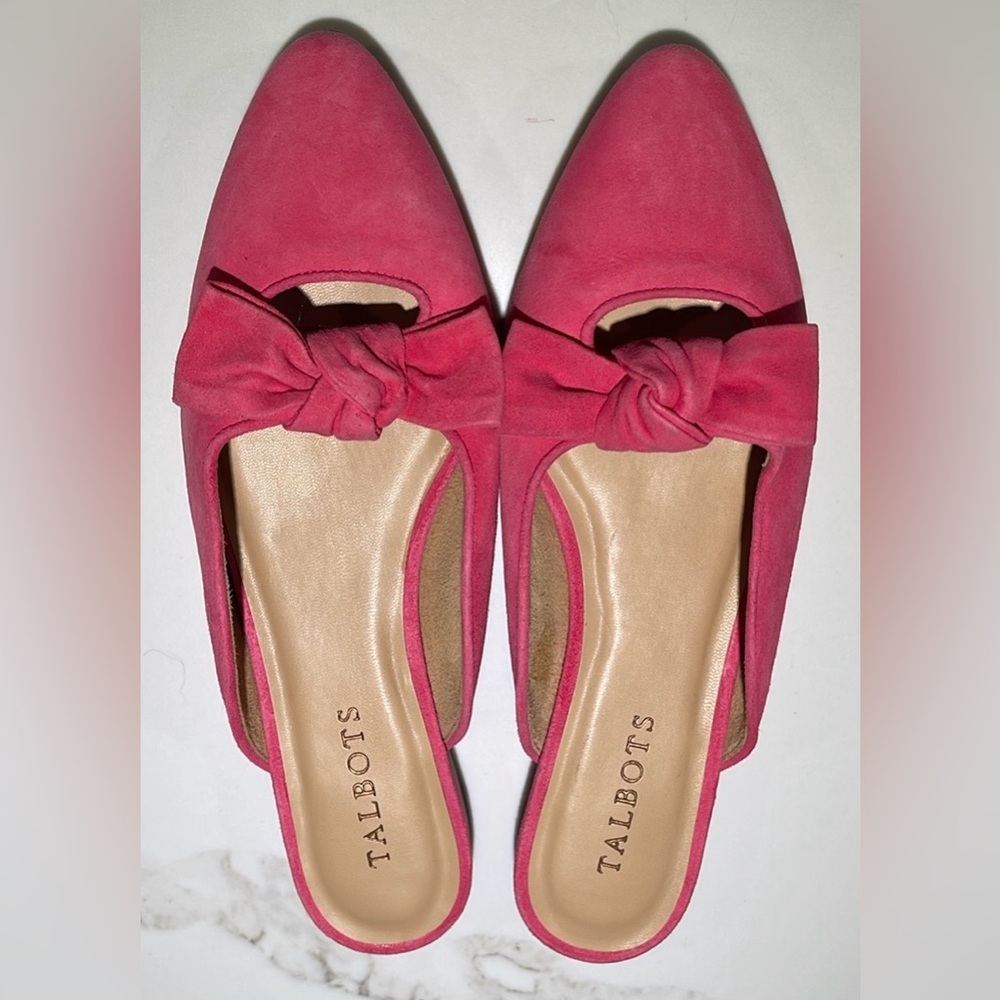 TALBOTS Edison Leather Bow Shoes, Mules/Slides Size 7 1/2 - Picture 5 of 9